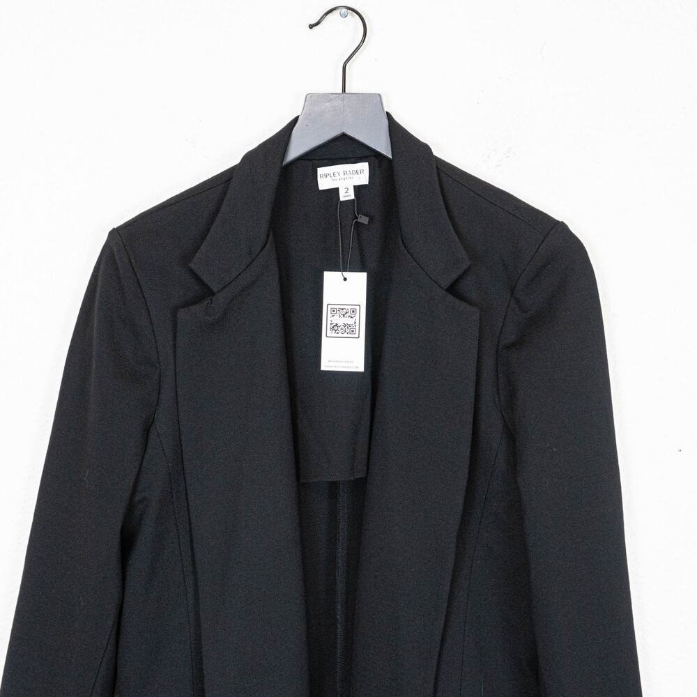 Ripley Rader Black Ponte Knit Oversized Blazer Jacket size 2(S) - Picture 8 of 11